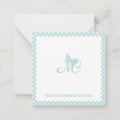 Elegant Monogram Pastel Turquoise gepersonaliseerd Notitiekaartje (Achterkant)