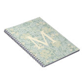 Elegant Monogram Pastelgroene Jasminium Bloemen Notitieboek (Rechterzijde)
