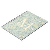Elegant Monogram Pastelgroene Jasminium Bloemen Notitieboek (Linkerzijde)
