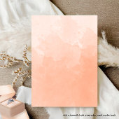 Elegant Monogram Peach Waterverf Wedding Kaart