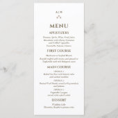 Elegant Monogram Pearl Christian Wedding Menu (Voorkant)