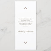 Elegant Monogram Pearl Wedding Menu (Achterkant)