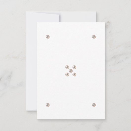 Elegant Monogram Pearl Wedding RSVP Kaart (Achterkant)