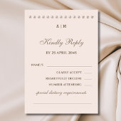 Elegant Monogram Pearl Wedding RSVP Kaart