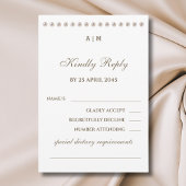 Elegant Monogram Pearl Wedding RSVP Kaart