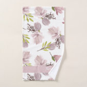 Elegant monogram penseel feminine roze patroon bad handdoek (Handdoek)