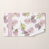 Elegant monogram penseel feminine roze patroon bad handdoek (Handdoek)
