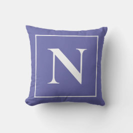Elegant Monogram Periwinkle Blue Minimalist Kussen