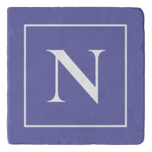 Elegant Monogram Periwinkle Blue Minimalist