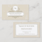 Elegant Monogram Perkament Logo Public Accountant Visitekaartje (Voorkant / Achterkant)