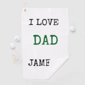 Elegant Monogram Personalized with name Father's  Golfhanddoek (Insitu)