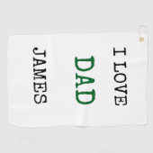 Elegant Monogram Personalized with name Father's  Golfhanddoek (Horizontaal)