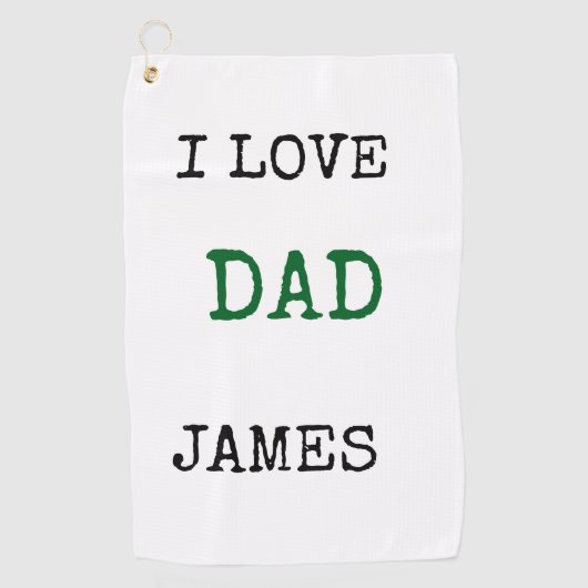 Elegant Monogram Personalized with name Father's  Golfhanddoek (Voorkant)