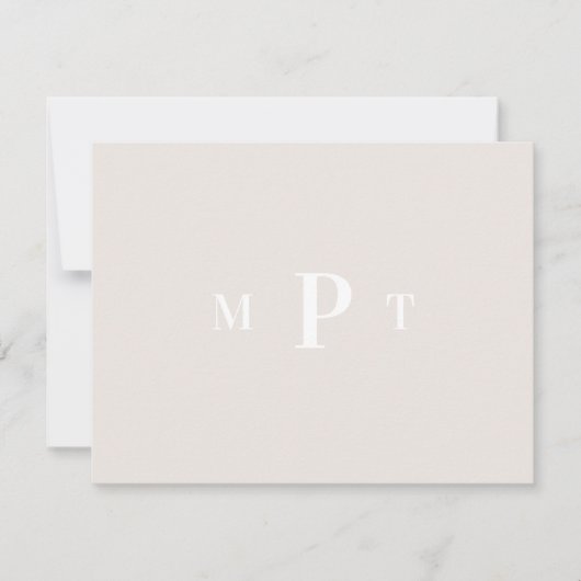 Elegant Monogram Persoonlijk Briefpapier Uitnodigi Kaart (Voorkant)