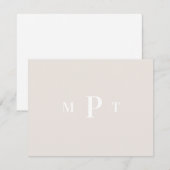 Elegant Monogram Persoonlijk Briefpapier Uitnodigi Kaart (Voorkant / Achterkant)