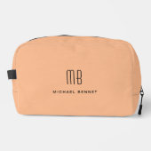 Elegant Monogram Perzik Toilettasje (Voorkant)