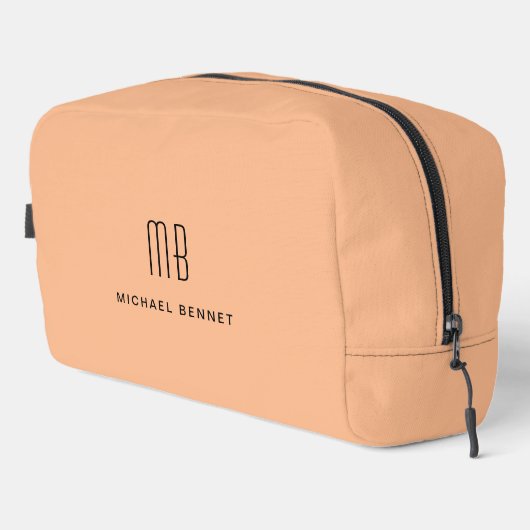Elegant Monogram Perzik Toilettasje (Rechterhoek)