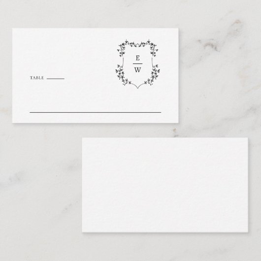 Elegant Monogram Plaatskaartje (Voorkant / Achterkant)