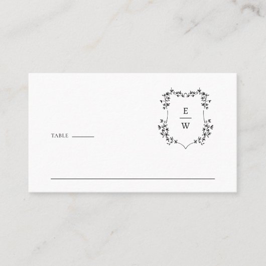 Elegant Monogram Plaatskaartje (Voorkant)