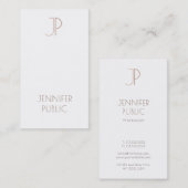 Elegant Monogram Plain Modern Professional Luxe Visitekaartje (Voorkant / Achterkant)