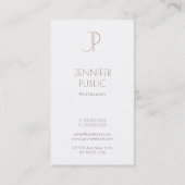 Elegant Monogram Plain Modern Professional Luxe Visitekaartje (Achterkant)