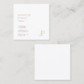 Elegant Monogram Plain Modern Trendy Design Luxe Vierkante Visitekaartje (Voorkant / Achterkant)