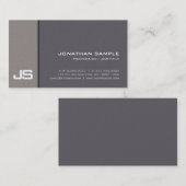 Elegant Monogram Plain Premium Parelfinish Luxe Visitekaartje (Voorkant / Achterkant)