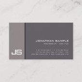 Elegant Monogram Plain Premium Parelfinish Luxe Visitekaartje (Voorkant)