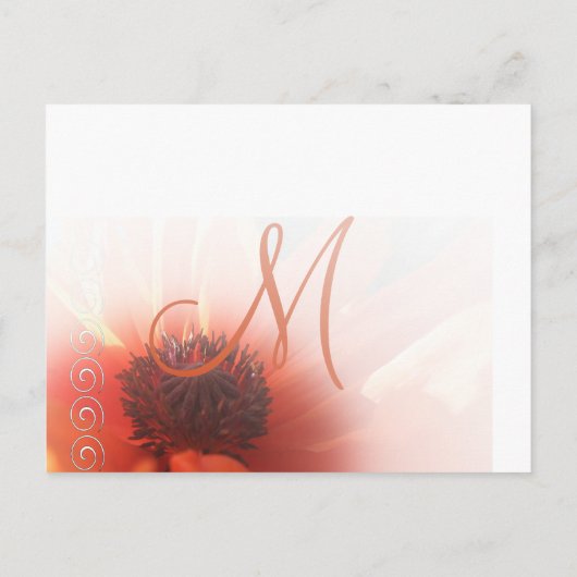 Elegant Monogram Poppy bruiloft uitnodiging (Achterkant)