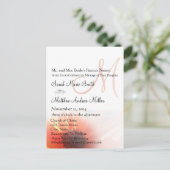 Elegant Monogram Poppy bruiloft uitnodiging (Staand voorkant)