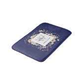 Elegant Monogram Pretty Beige Blue Flowers Floral Badmat (Gekanteld)
