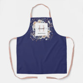 Elegant Monogram Pretty Beige Blue Flowers Floral Schort (Voorkant)