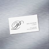 Elegant Monogram Professional Black en White Magnetisch Visitekaartje (Voorbeeld)
