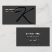 Elegant Monogram Professional Mode Designer Visitekaartje (Voorkant / Achterkant)