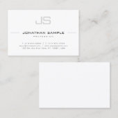 Elegant Monogram Professional Smart Modern Plain Visitekaartje (Voorkant / Achterkant)