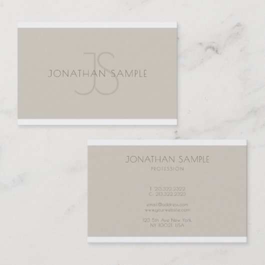 Elegant Monogram Professional, stijlvolle Sjabloon Visitekaartje (Voorkant / Achterkant)