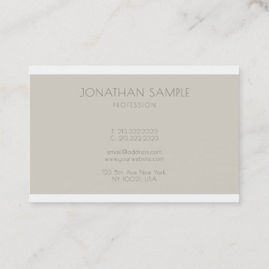 Elegant Monogram Professional, stijlvolle Sjabloon Visitekaartje (Achterkant)