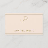 Elegant Monogram Professioneel Luxe Zijde Papier Visitekaartje (Voorkant)