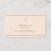 Elegant Monogram Professioneel Luxe Zijde Papier Visitekaartje (Achterkant)