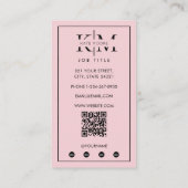 Elegant Monogram Professioneel Roze Modern Visitekaartje (Achterkant)