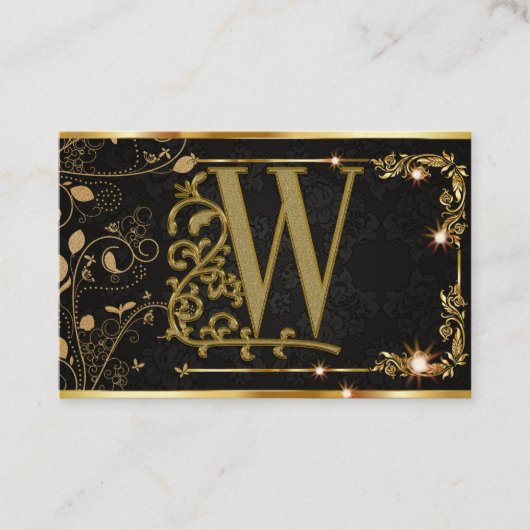 Elegant Monogram Professioneel Visitekaartje (Voorkant)