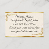 Elegant Monogram Professioneel Visitekaartje (Achterkant)