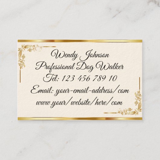 Elegant Monogram Professioneel Visitekaartje (Achterkant)