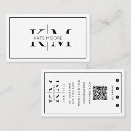 Elegant Monogram Professioneel Zwart Wit Modern Visitekaartje