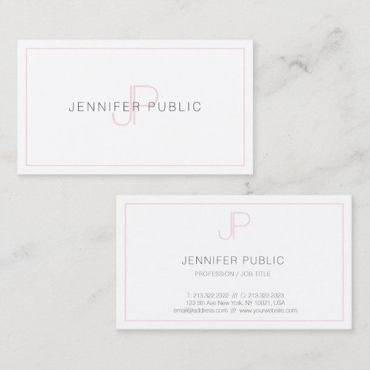 Elegant Monogram Professionele Sjabloon Trendy Visitekaartje (Voorkant / Achterkant)