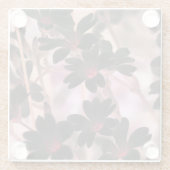 Elegant Monogram Purple Flowers Glazen Onderzetter (Achterkant)
