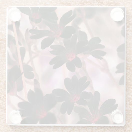 Elegant Monogram Purple Flowers Glazen Onderzetter (Achterkant)