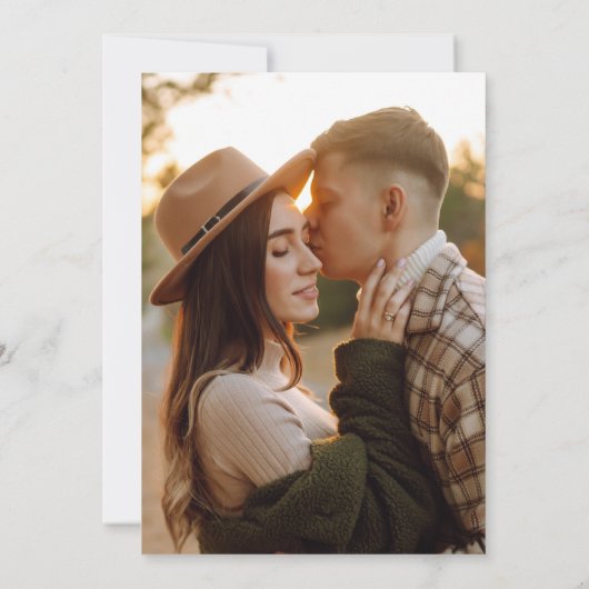 Elegant Monogram QR Code Foto bruiloft Save The Date (Achterkant)