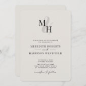 Elegant monogram QR-code RSVP minimalistische brui Kaart (Voorkant / Achterkant)
