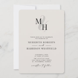 Elegant monogram QR-code RSVP minimalistische brui Kaart